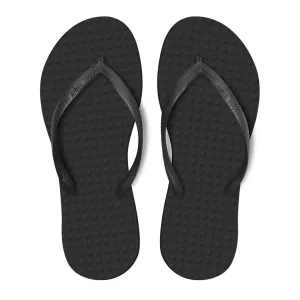 Women's Sustainable Flip Flops Recycled Black with Recycled Black Straps