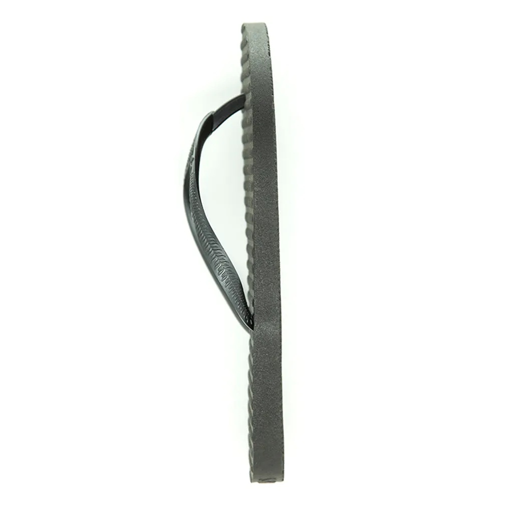 Women's Sustainable Flip Flops Recycled Black with Recycled Black Straps