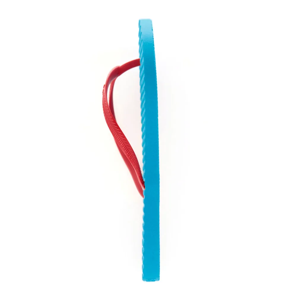 Women's Sustainable Flip Flops Turquoise with Watermelon Straps