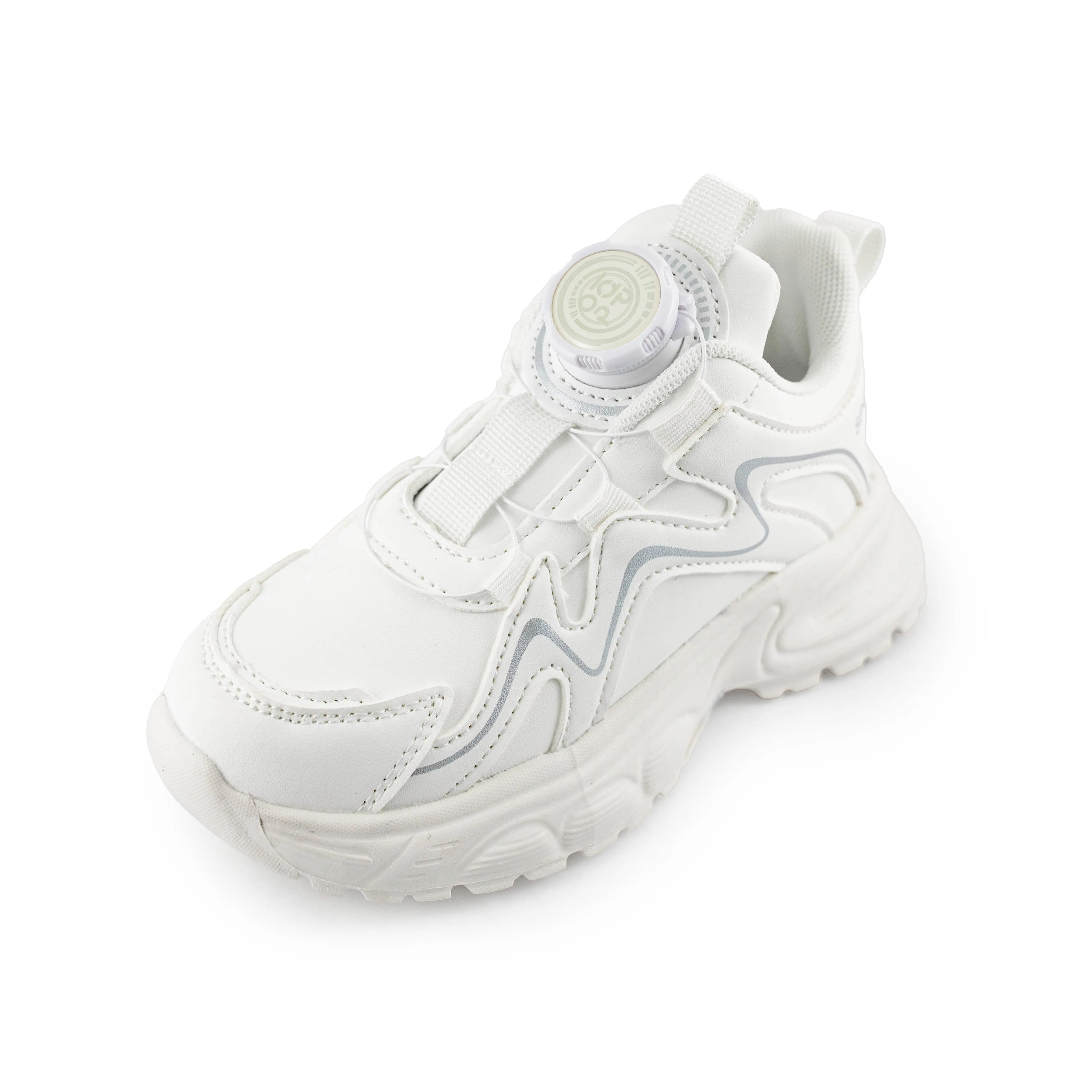 Youth Unsex Rotary buckle Sneakers - A28666 White