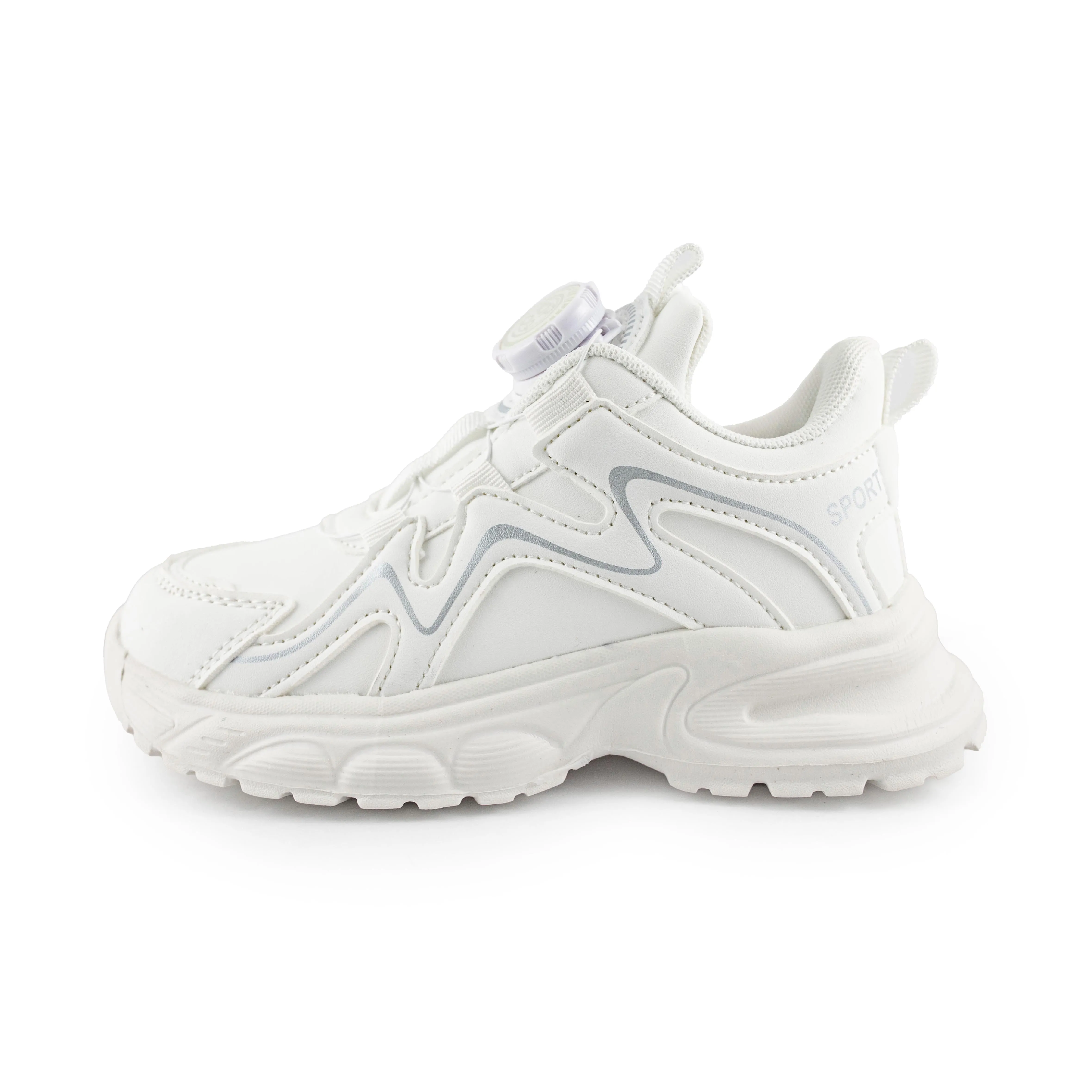 Youth Unsex Rotary buckle Sneakers - A28666 White